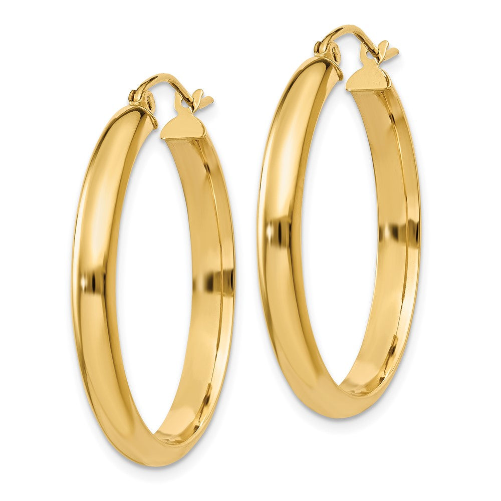 14k 3.75x Round Tube Hoop Earrings