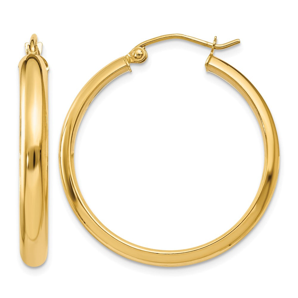 14k 3.75x Round Tube Hoop Earrings