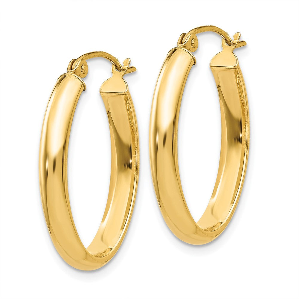 14K Polished Oval Hoop Earrings