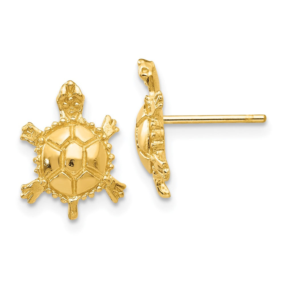 14k Polished Turtle Post Earrings