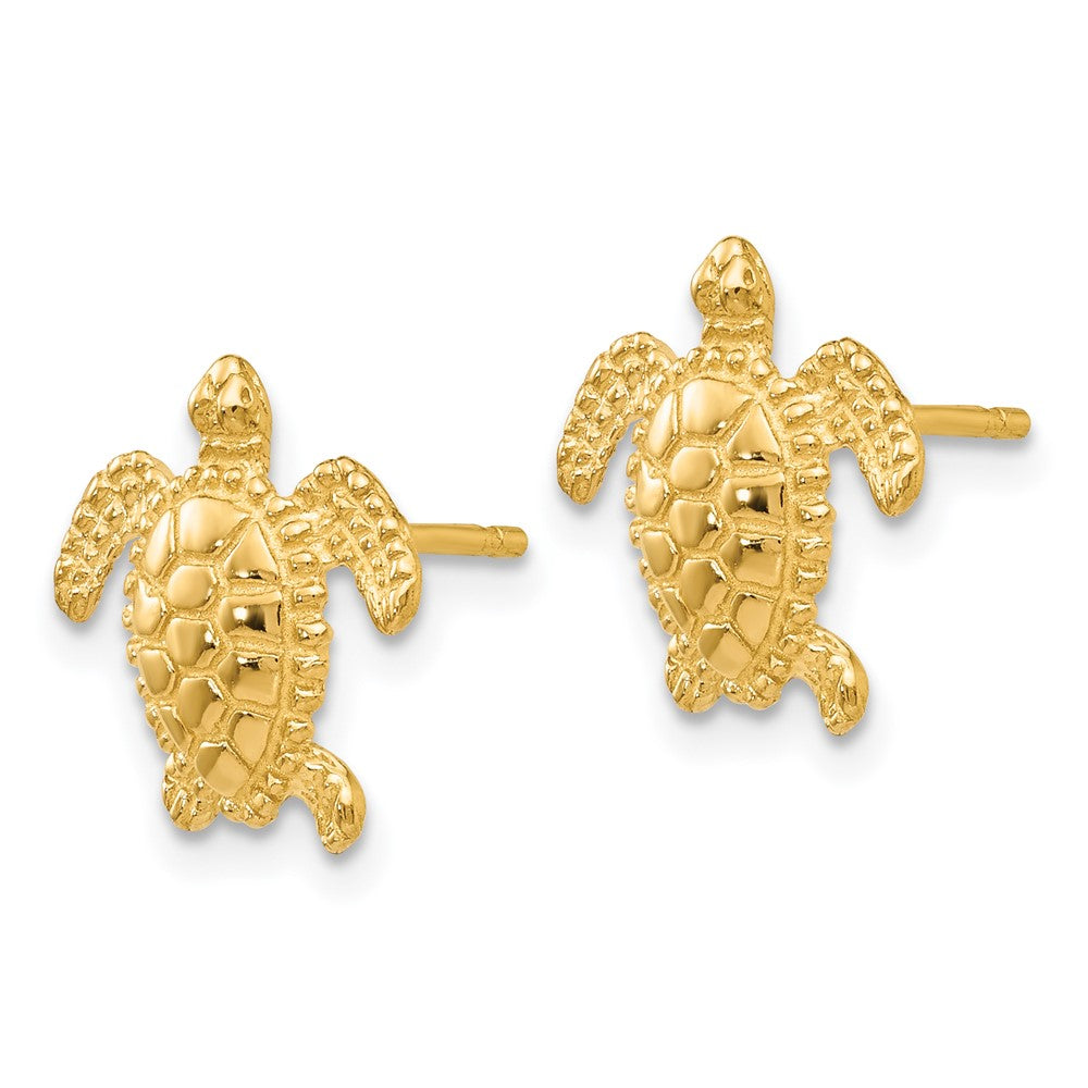 14k Sea Turtle Post Earring