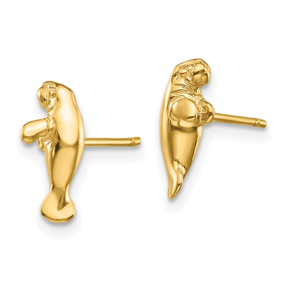 14k Mini Manatee Post Earrings