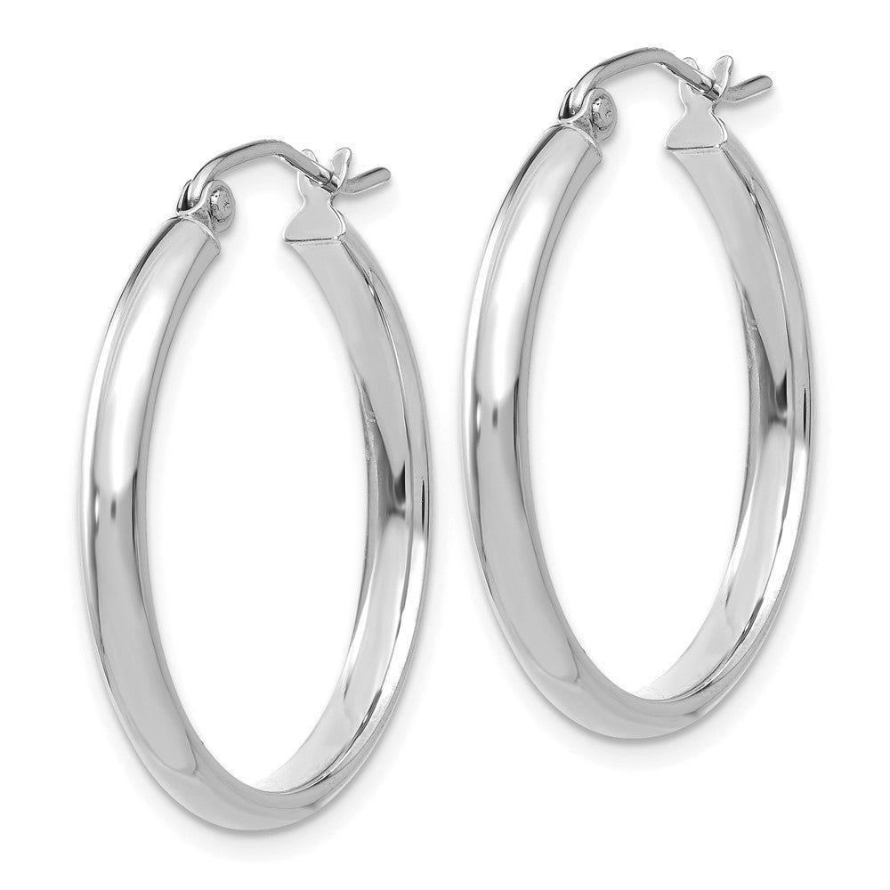 14k White Gold 2.75x Polished Tube Hoop Earrings