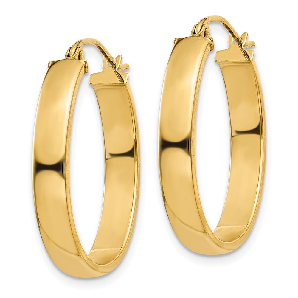 14k 4x Lightweight Oval Tube Hoop Earrings