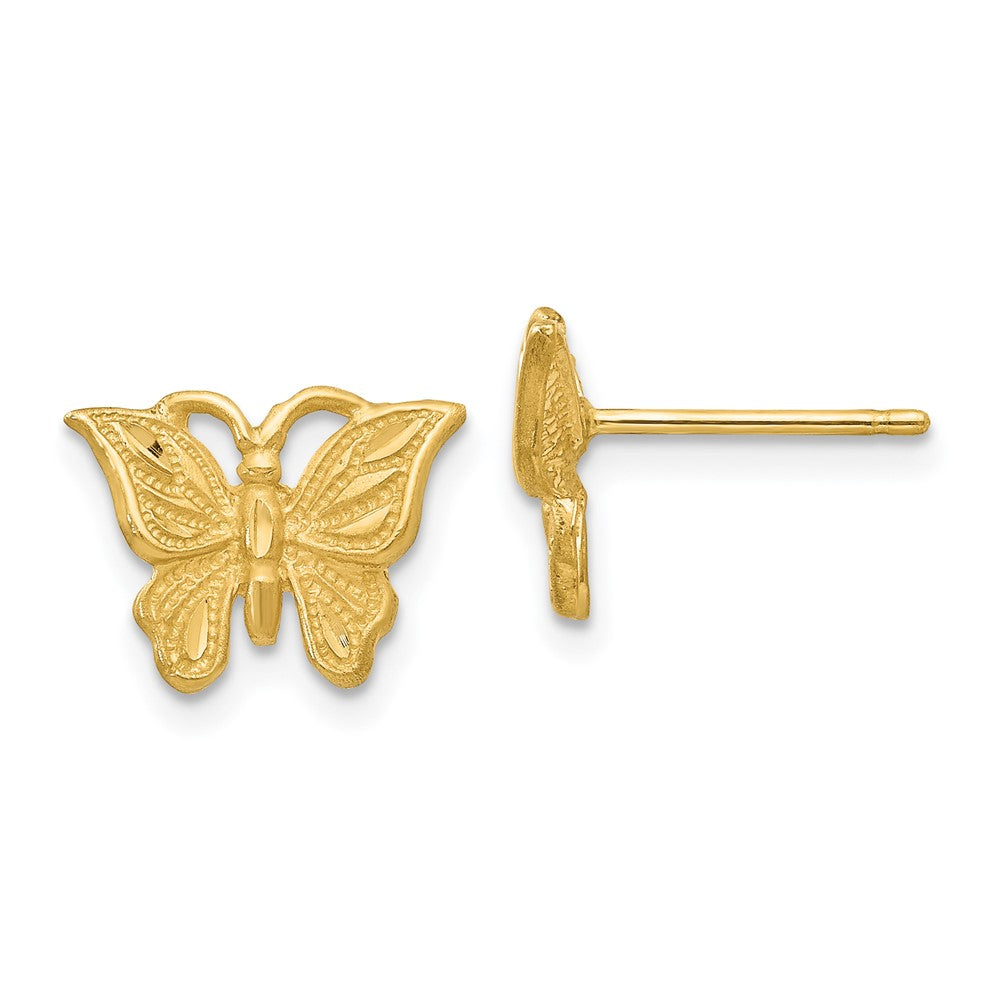 14K Diamond-cut Butterfly Earrings