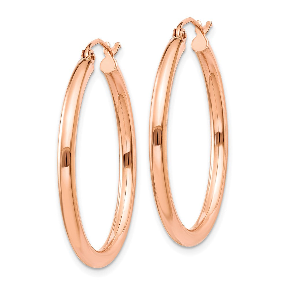 14k Rose Gold 2.5x Polished Lightweight Tube Hoop Earrings