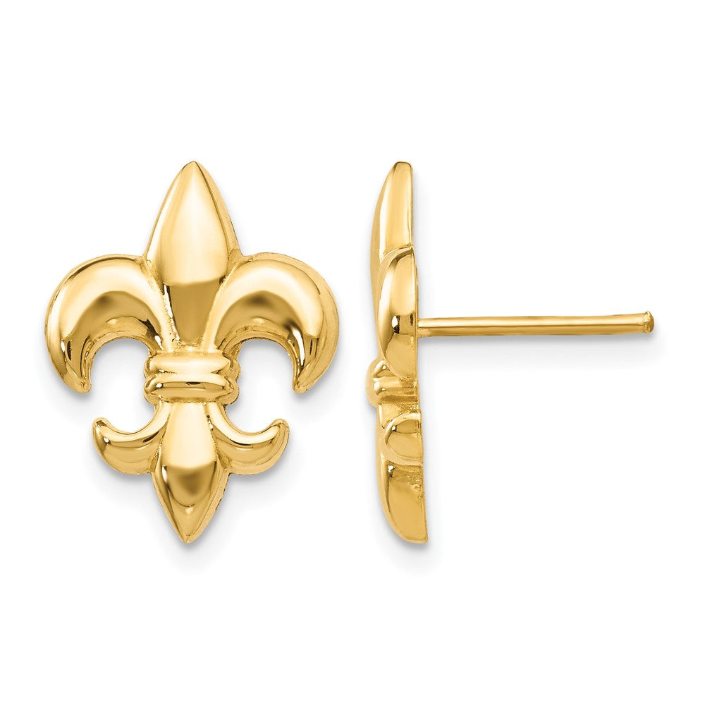14k Polished Fleur-De-Lis Post Earrings