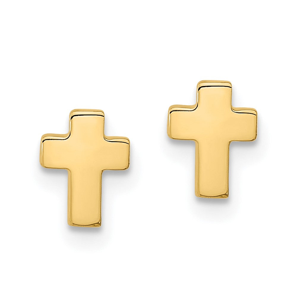 14k Gold Polished Tiny Moon Post Earrings