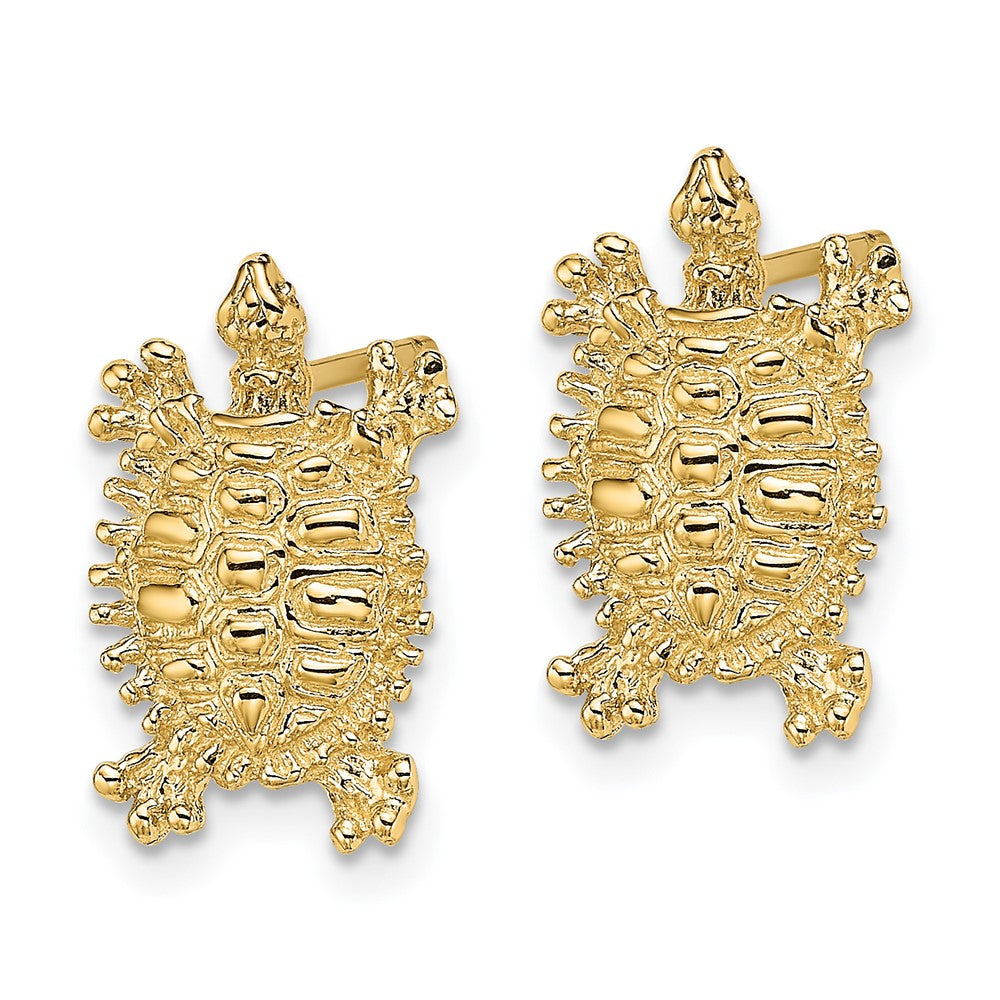 14K Land Turtle Post Earrings