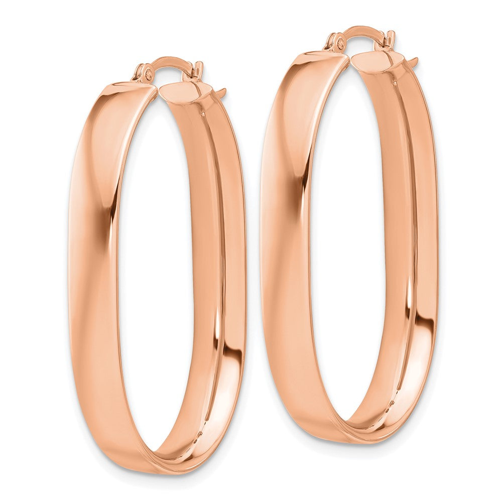 14k Rose Gold 5.75x Polished Oval Tube Hoop Earrings
