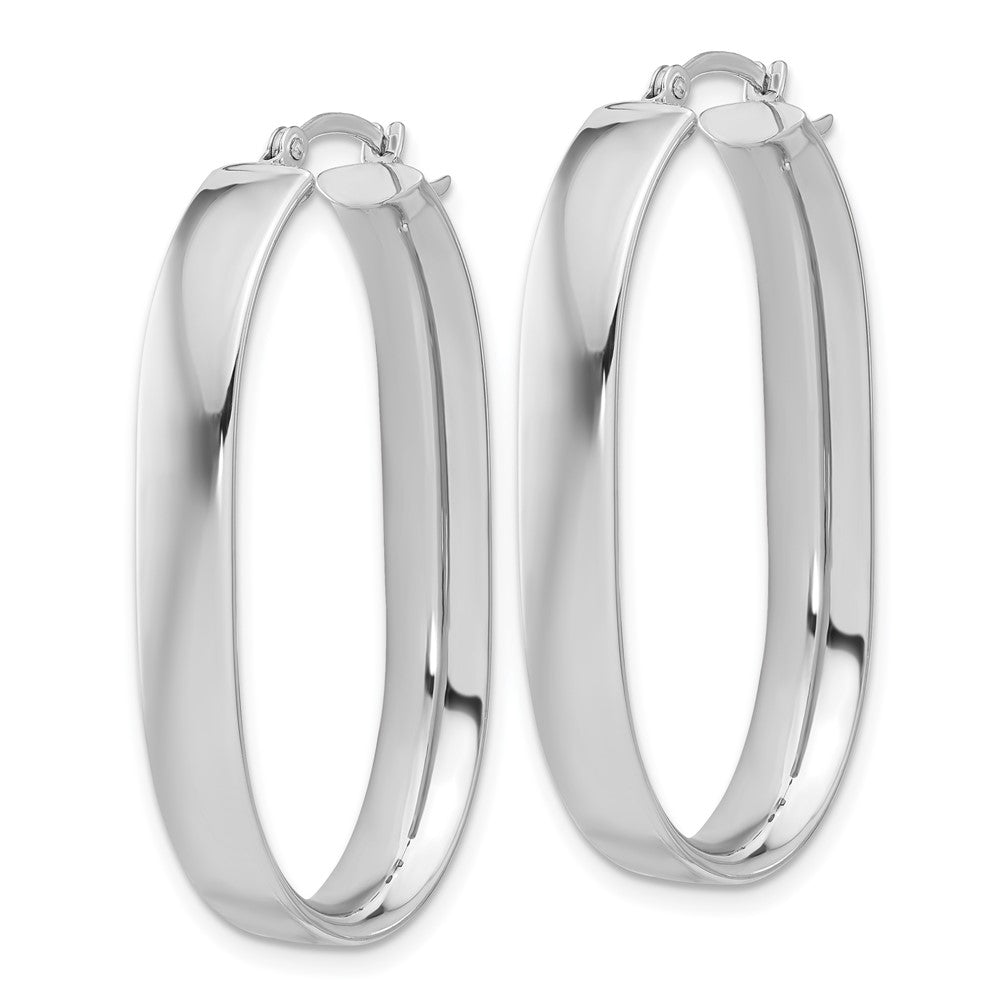 14k White Gold 5.75x Polished Oval Tube Hoop Earrings
