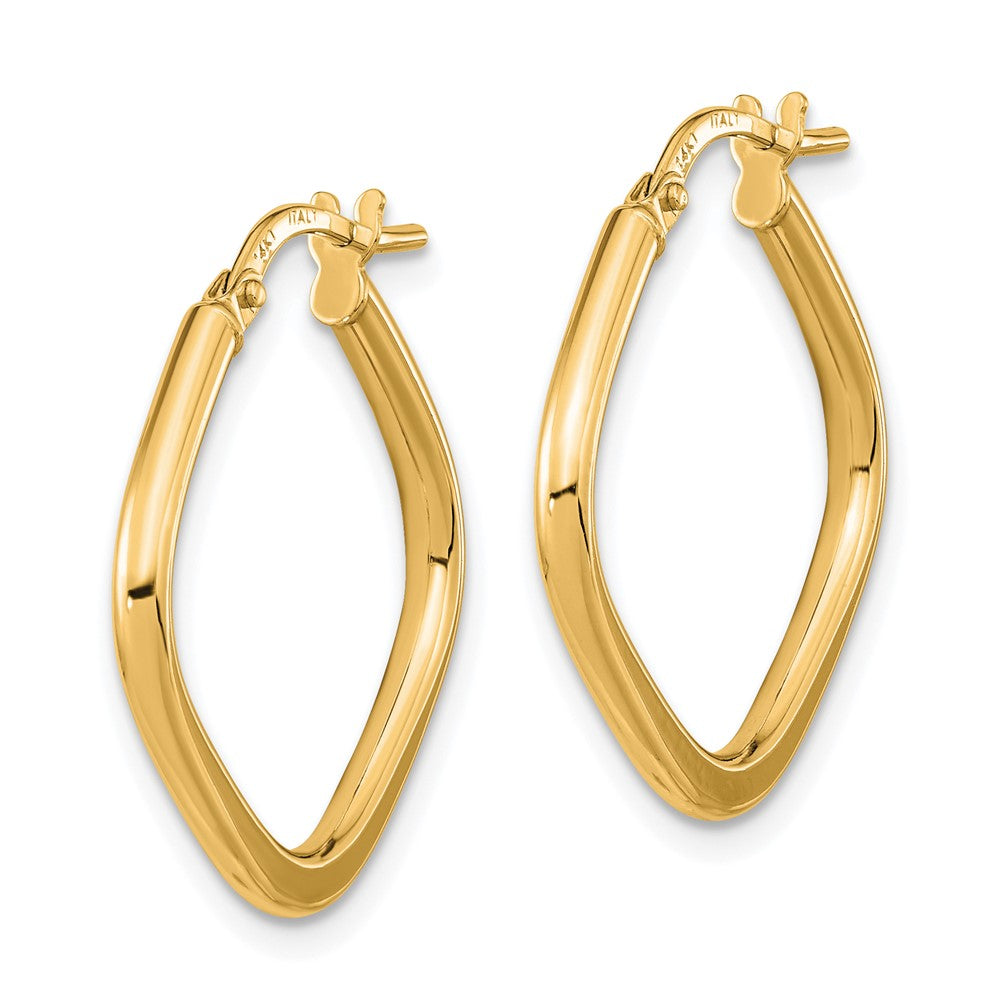 14k Rose Gold 1.7x Polished Square Tube Hoop Earrings