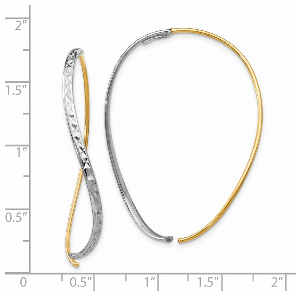 14k Two-Tone Diamond-cut and Polished Threaders
