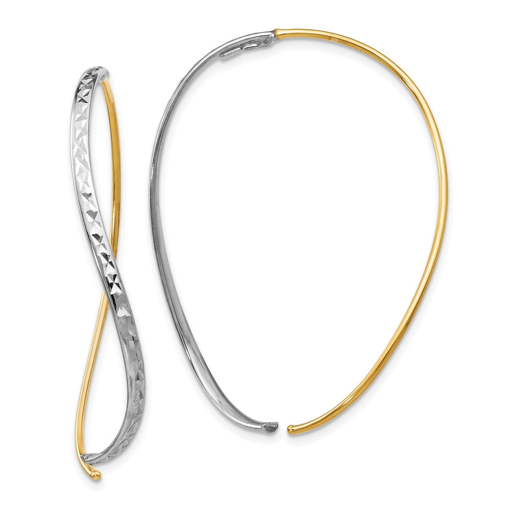 14k Two-Tone Diamond-cut and Polished Threaders