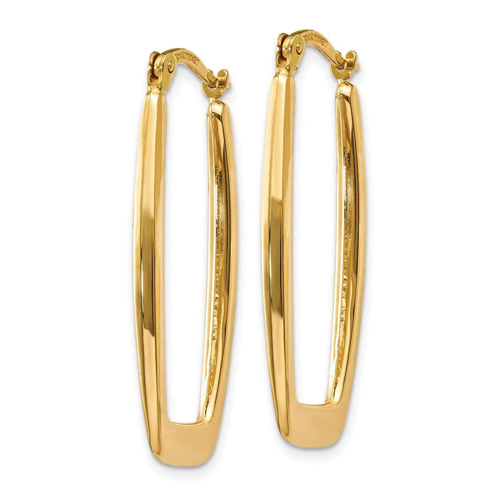 14k Polished Rectangle Hoop Earrings