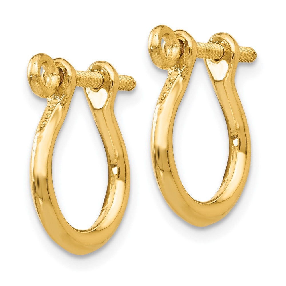 14k 3-D Shackle Link Screw Earrings