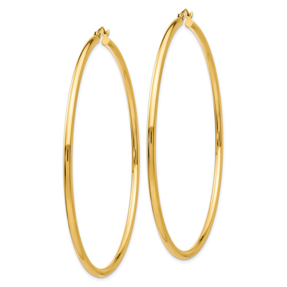 14k 2.25x Polished Round Tube Hoop Earrings