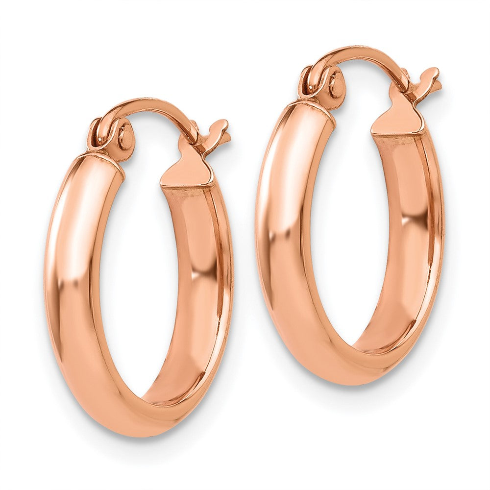 14k Rose Gold 2.75x Polished Tube Hoop Earrings
