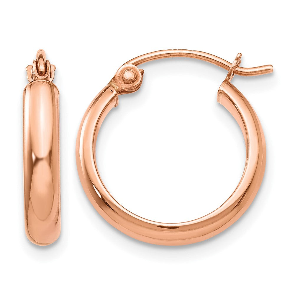 14k Rose Gold 2.75x Polished Tube Hoop Earrings