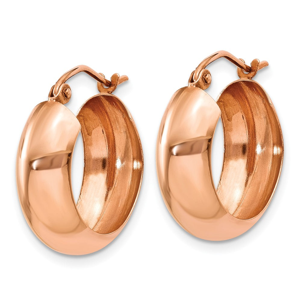 14k Rose Gold 7x Polished Hoop Earrings
