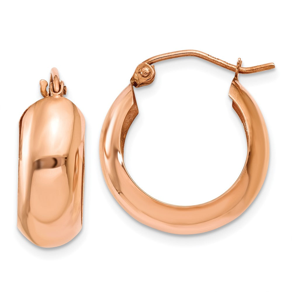 14k Rose Gold 7x Polished Hoop Earrings