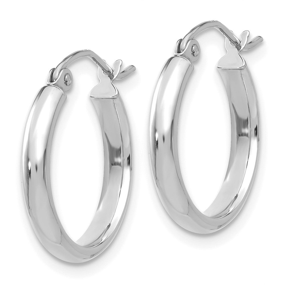 14k White Gold 2.75x Round Tube Hoop Earrings