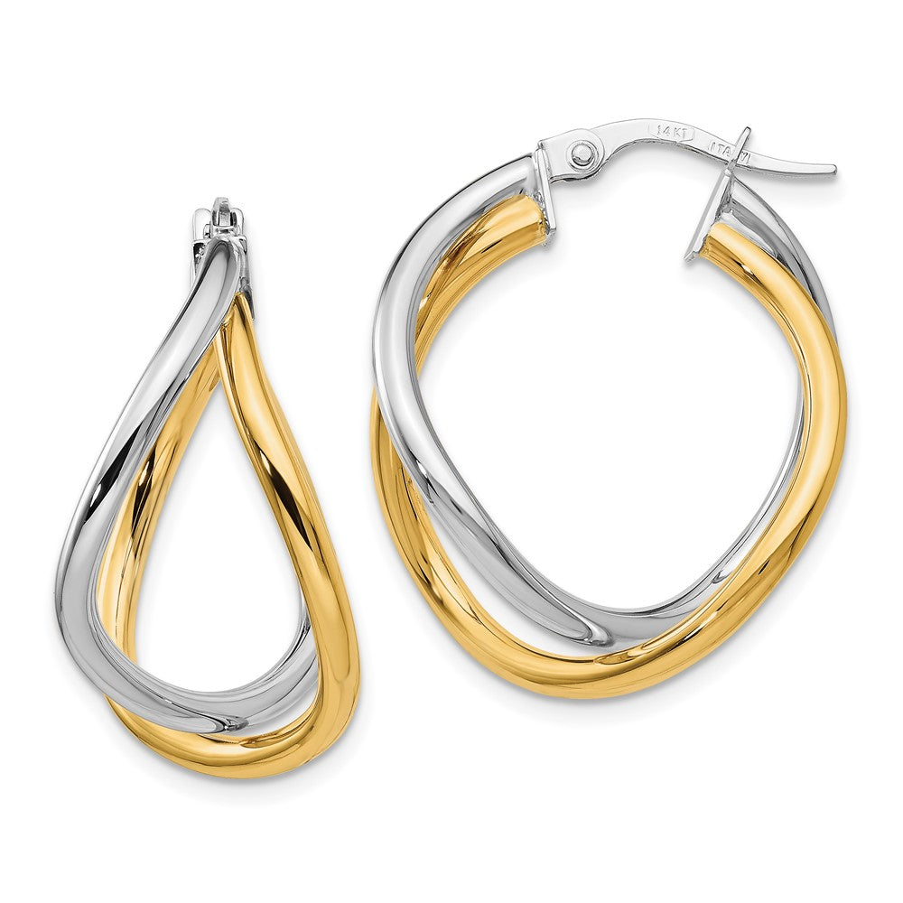 14K Two-tone Polished Hoop Earring