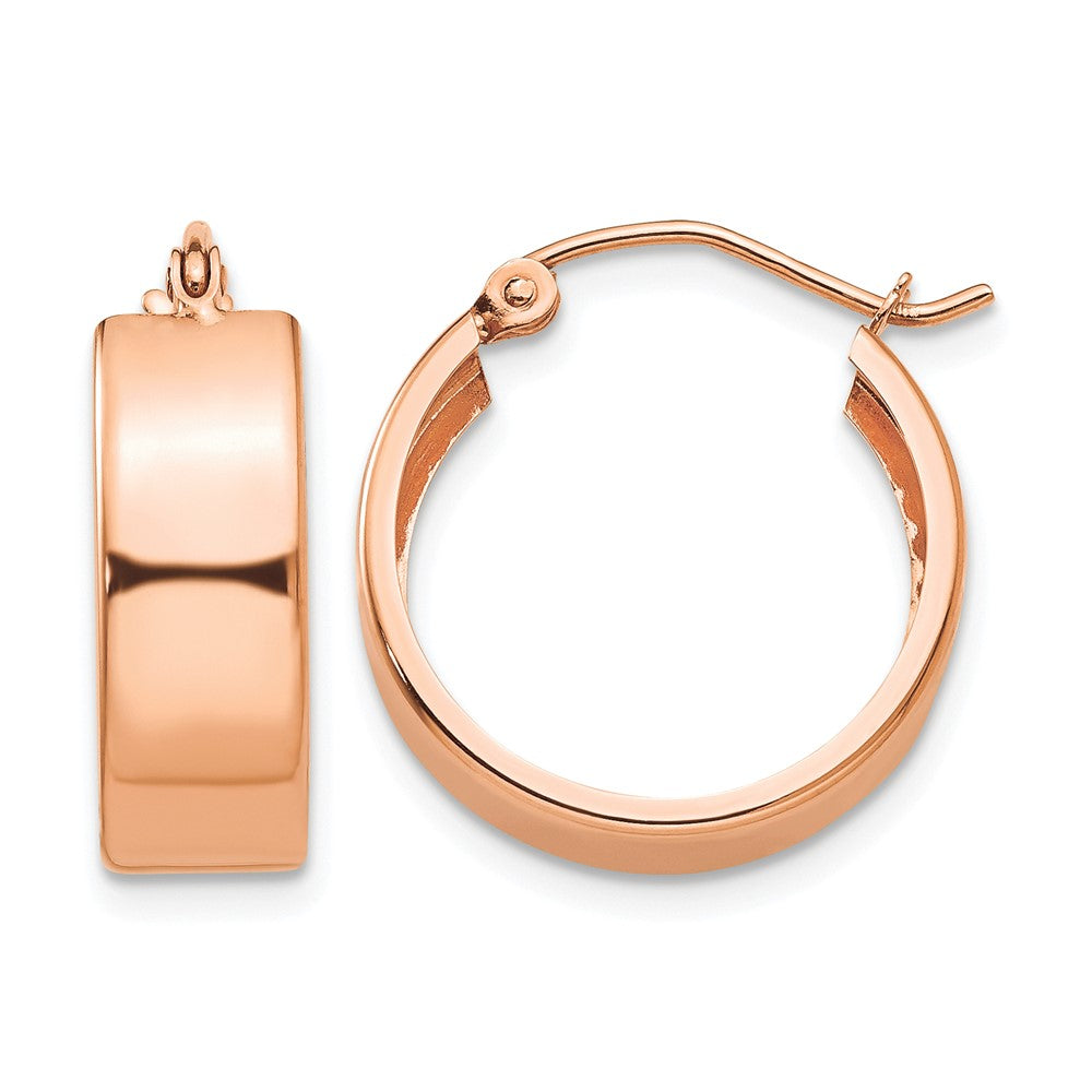 14k Rose Gold 5.5x Polished Hoop Earrings