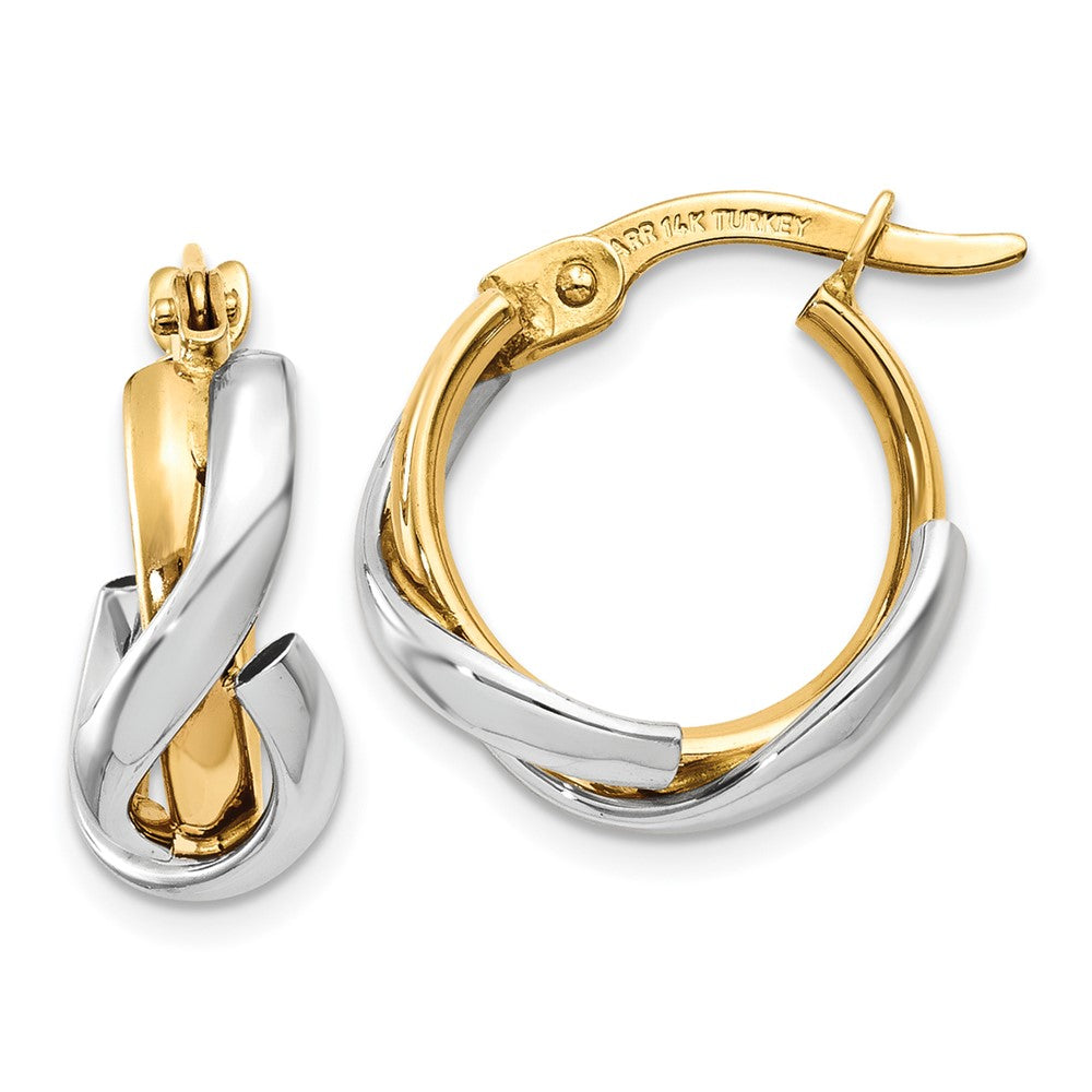 14K Two-Tone Polished Fancy Hoop Earrings