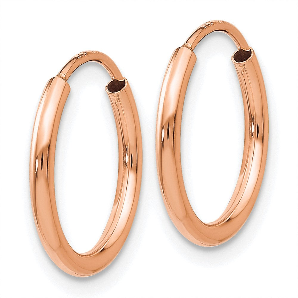 14k Rose Gold 1.5x Polished Endless Tube Hoop Earrings