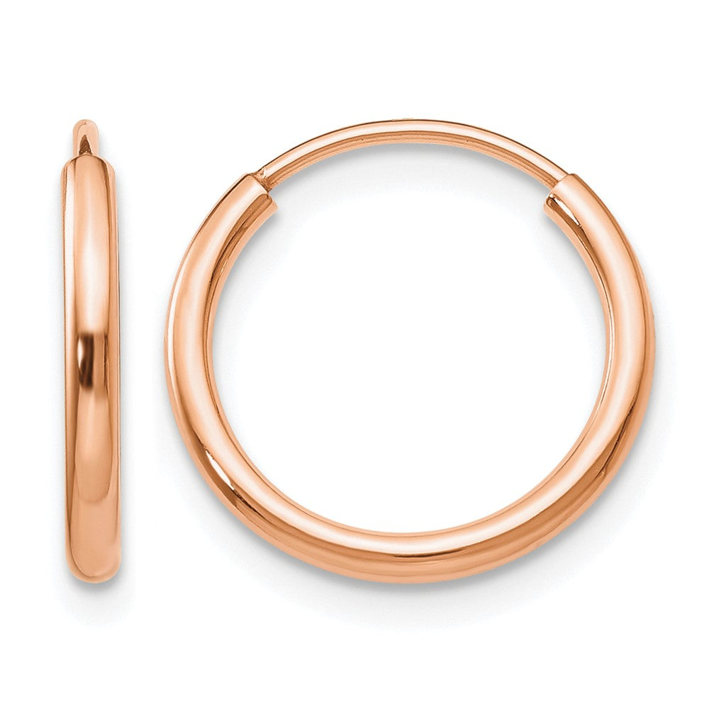 14k Rose Gold 1.5x Polished Endless Tube Hoop Earrings