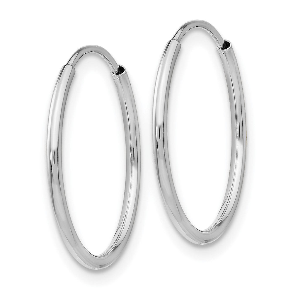 14k White Gold 1.2x Polished Endless Tube Hoop Earrings