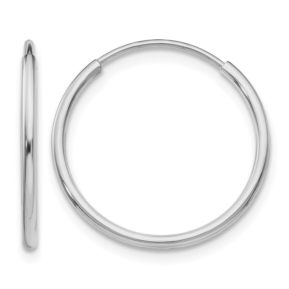 14k White Gold 1.2x Polished Endless Tube Hoop Earrings
