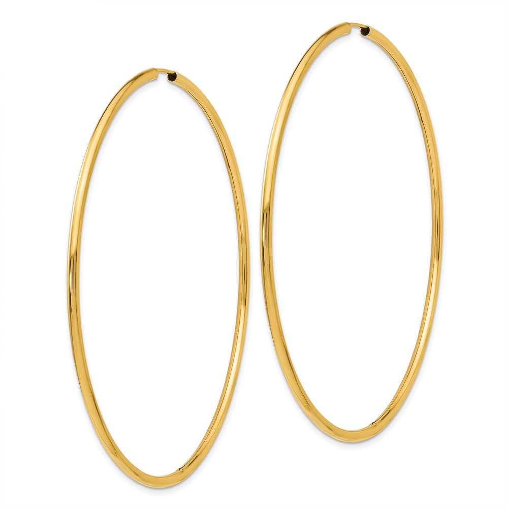 14K 2x Polished Endless Tube Hoop Earrings