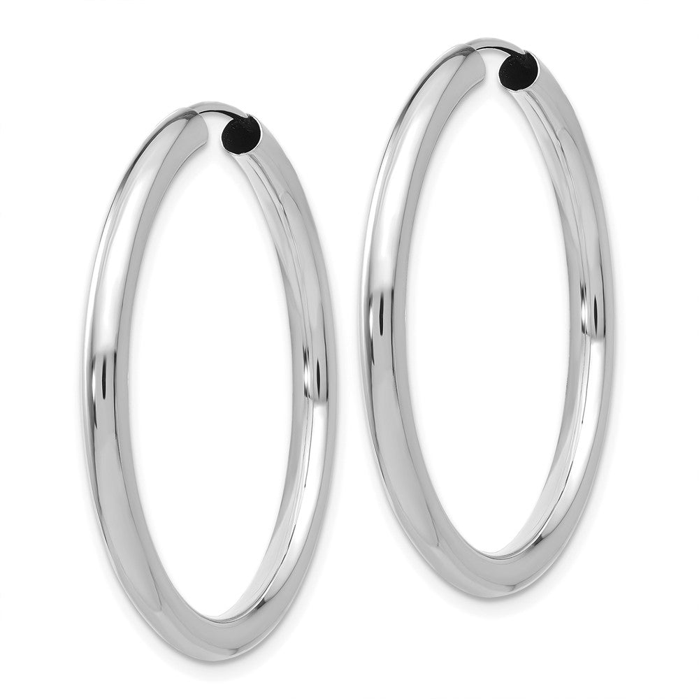14k White Gold 3.00x Polished Endless Tube Hoop Earrings