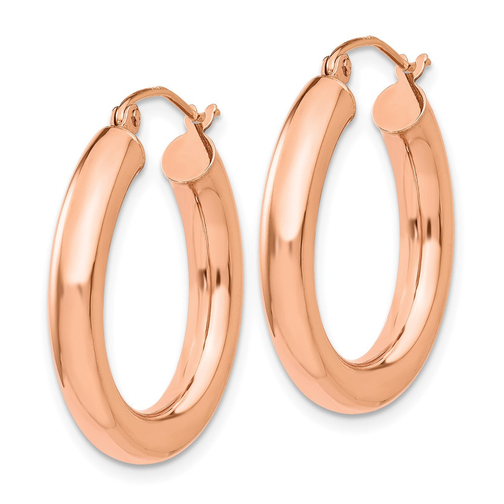 14k Rose Gold Polished Tube Hoop Earrings