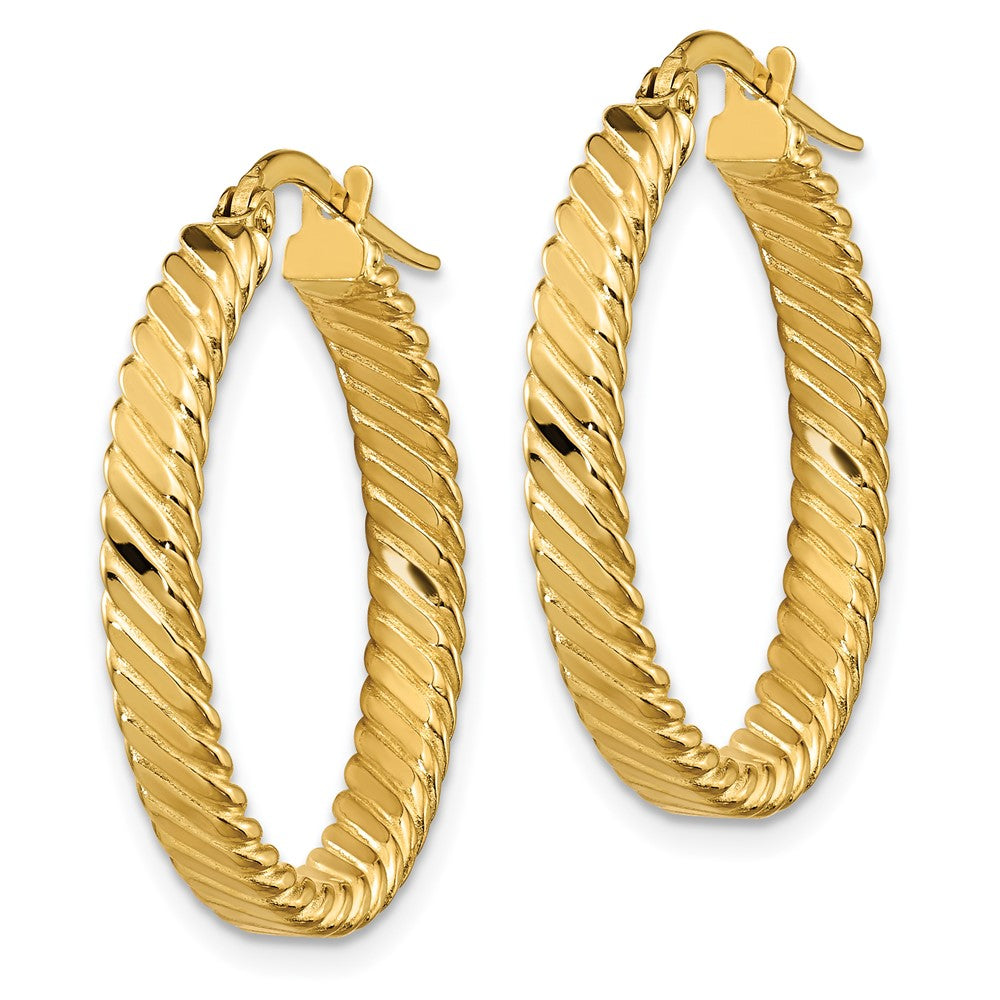 14K Patterned Hoop Earrings
