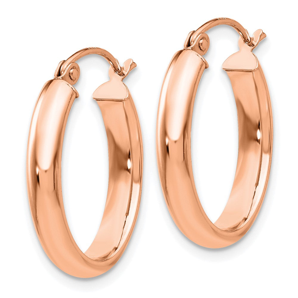 14k Rose Gold 3.75x Polished Oval Tube Hoop Earrings