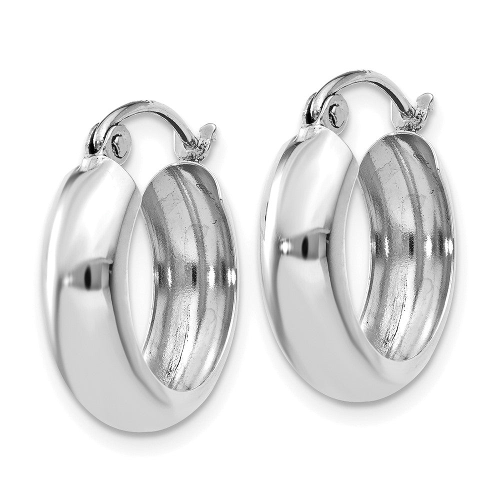 14k White Gold 4.75x Polished Round Hoop Earrings