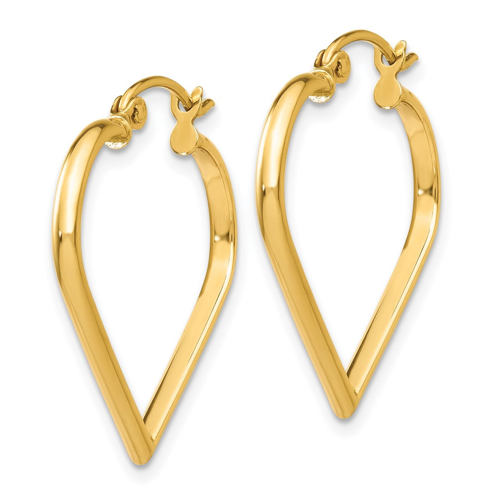 14k Polished Heart Hoop Earrings