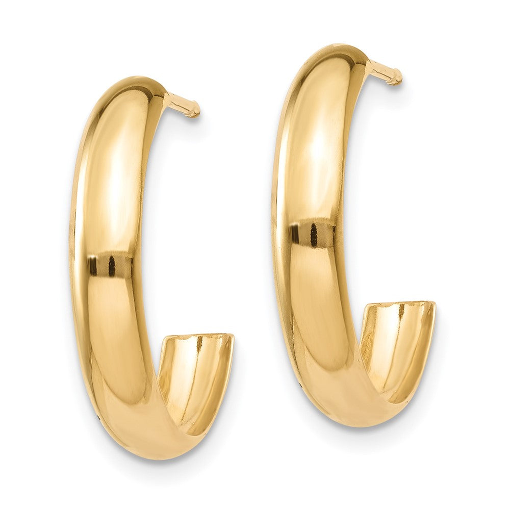 14k 3.5x Polished J-Hoop Post Earrings