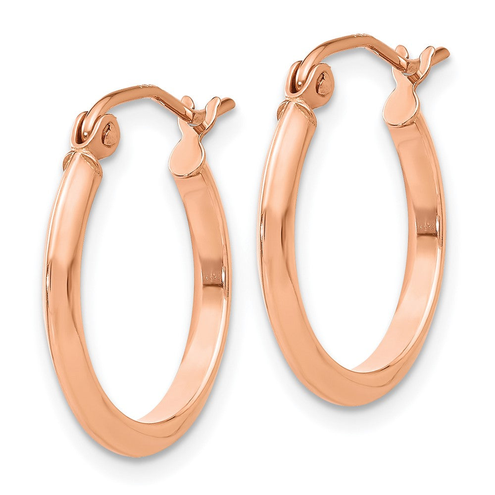 14k Rose Knife Edge Hoop Earrings