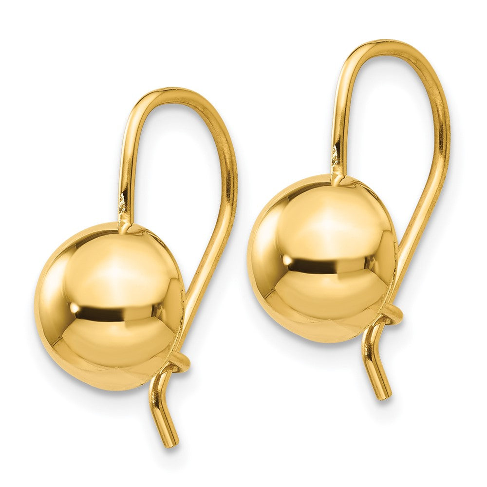 14k Hollow Half Ball Kidney Wire Earrings