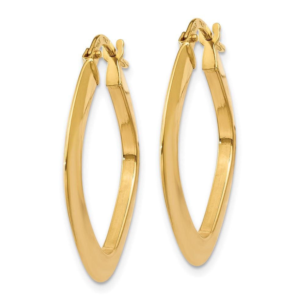 14K 1.5x Tapered Square Tube Hoop Earrings