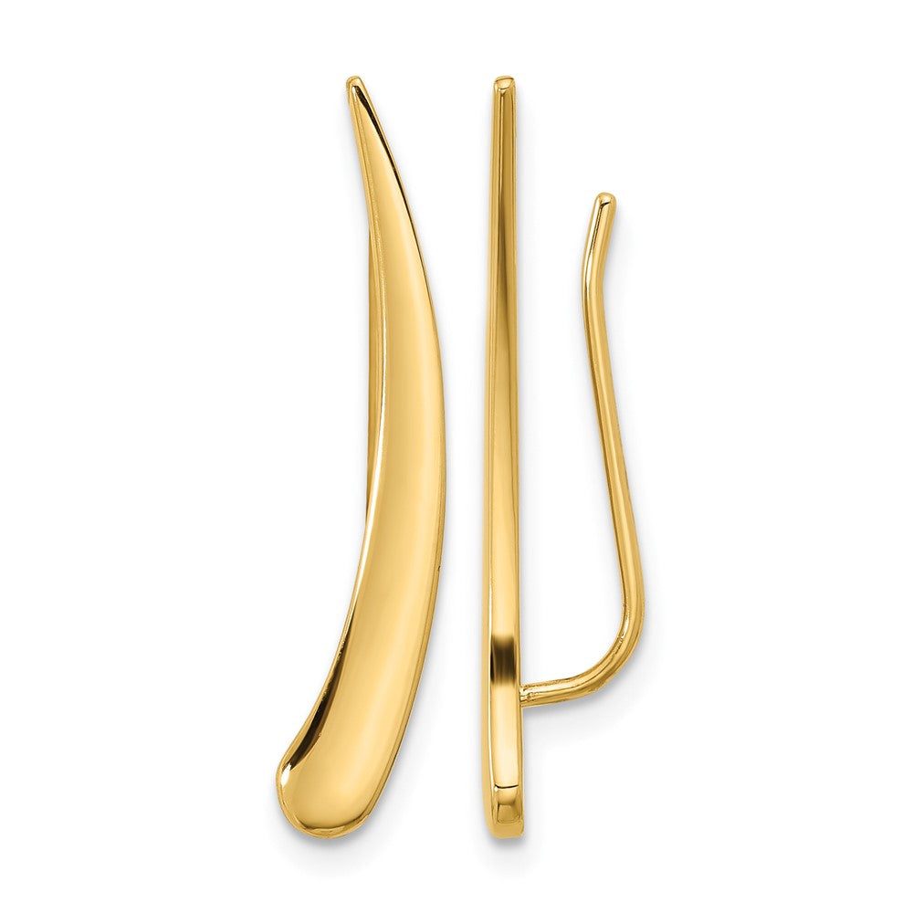 14k Polished Pointed Ear Climber Earrings
