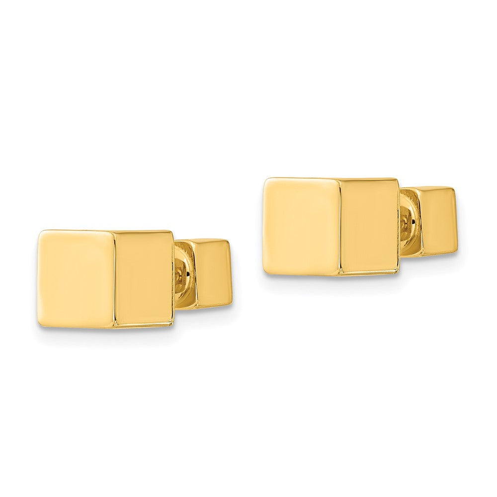 14k / Cube Front & Back Post Screwback Earrings