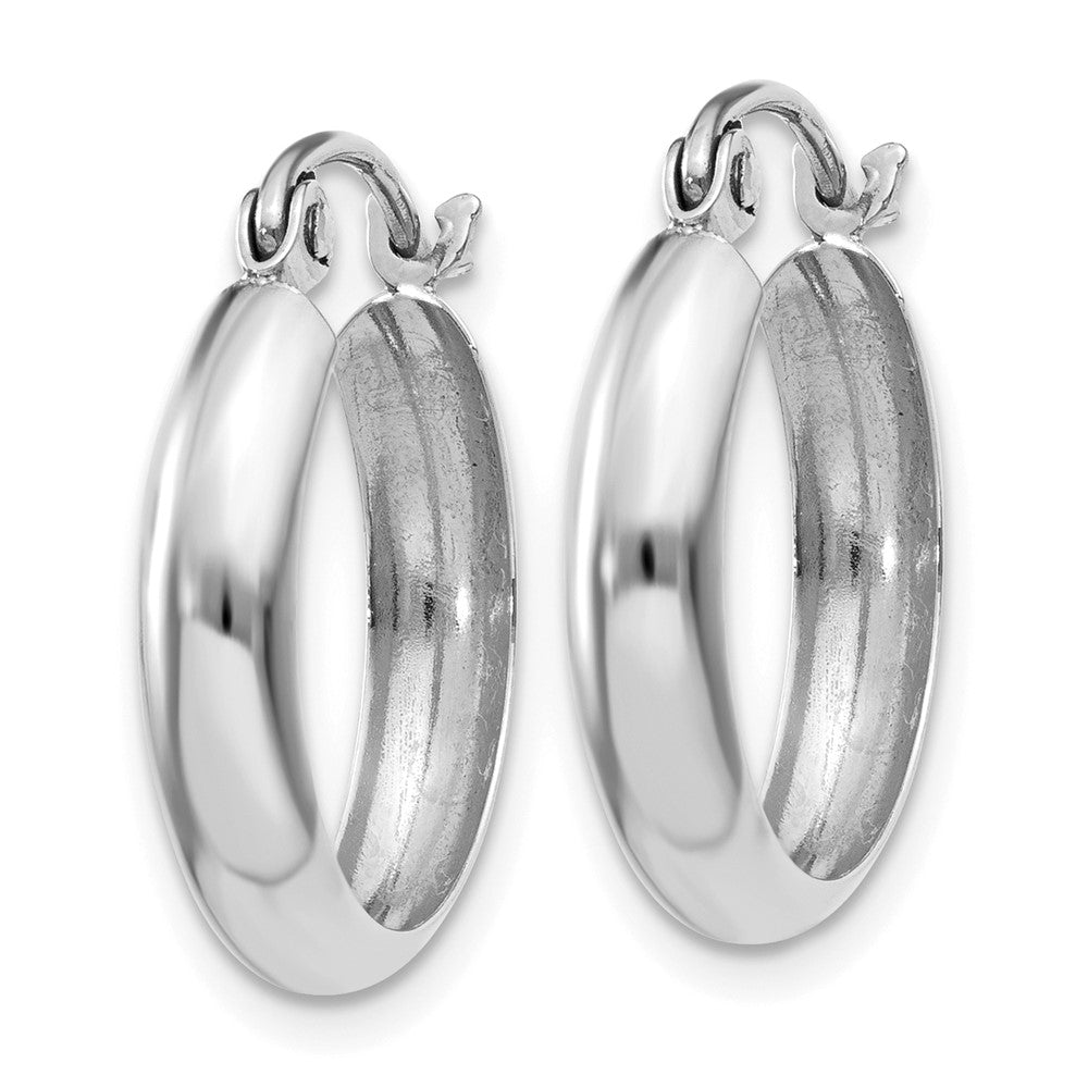 14k White Gold 3.5x Polished Hoop Earrings