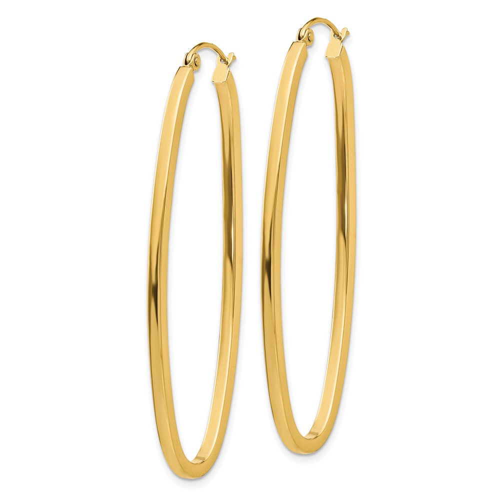 14k 2x Large Oval Tube Hoop Earrings