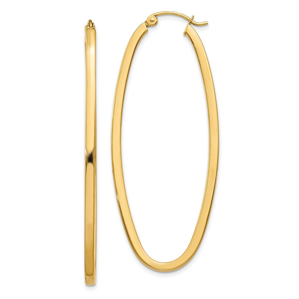 14k Large Oval Hoop Earrings