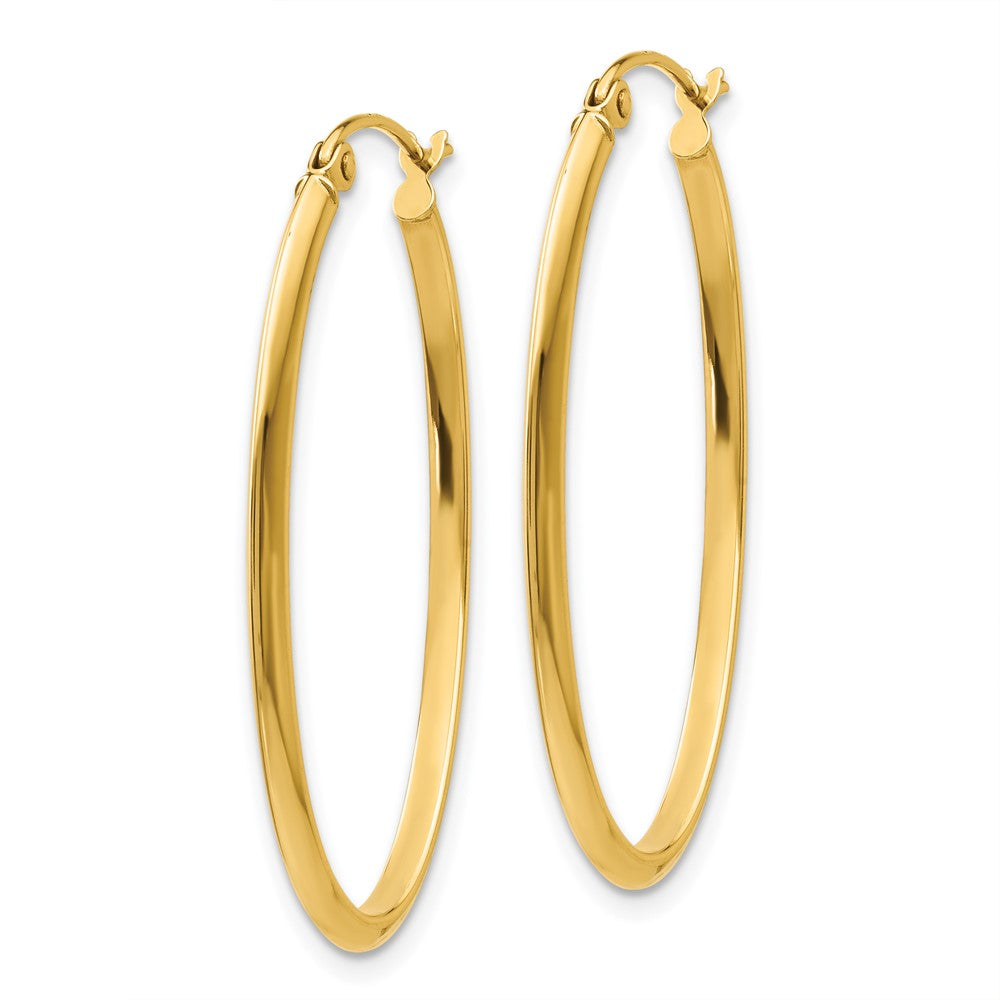 14k 2x Oval Tube Hoop Earrings